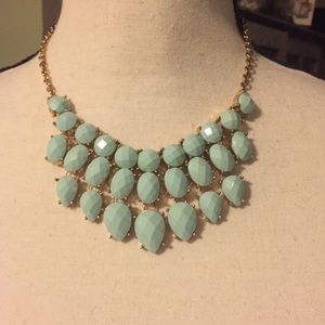 2 for $25! Aqua and gold statement necklace.